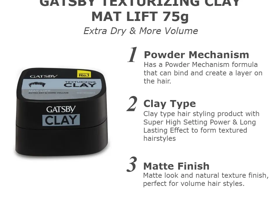 Gatsby Mat Lift Texturizing Clay (75g)
