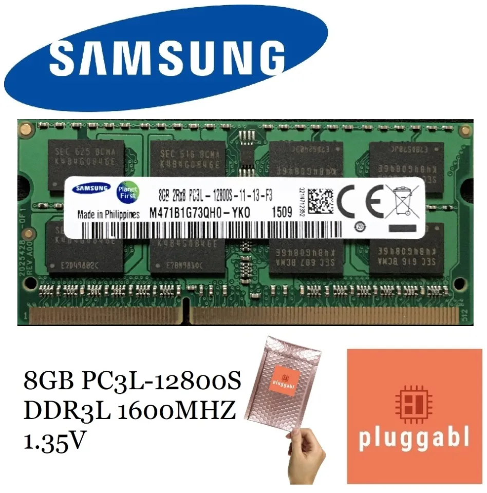 SAMSUNG 8GB DDR3 1600Mhz DDR3L PC3L-12800 1.35V 2RX8 204-pin CL11
