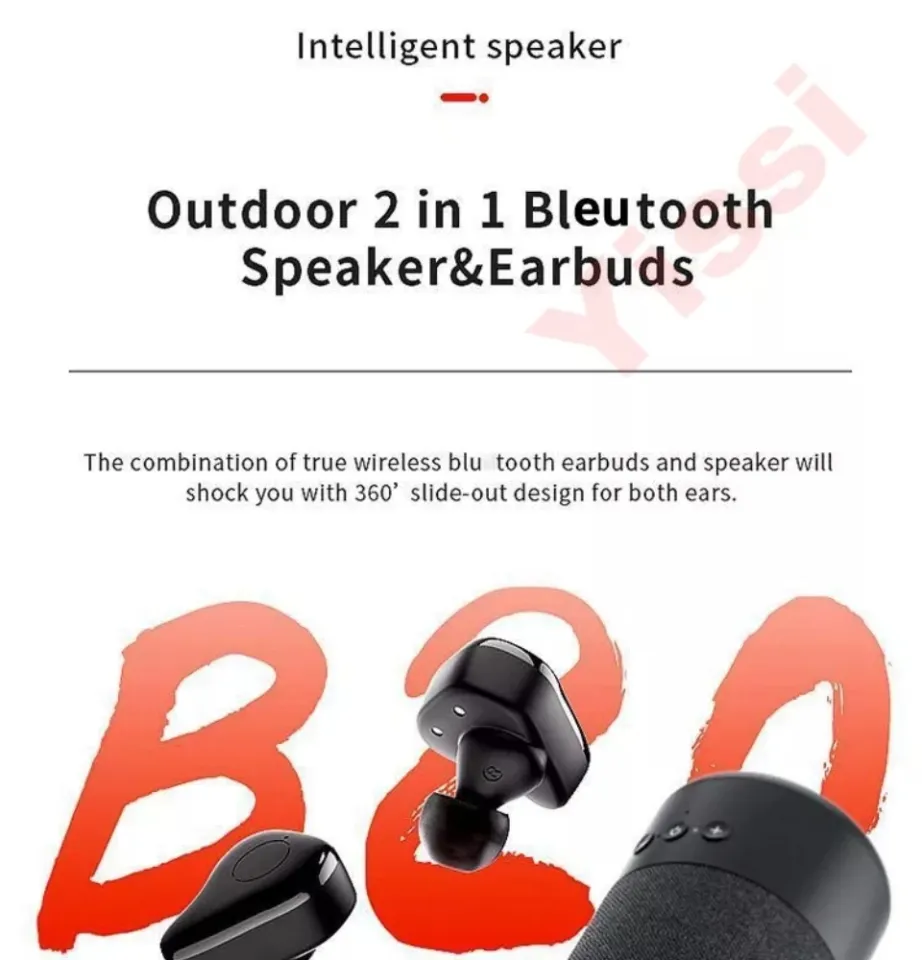 Pelios B20 2-in-1 Bluetooth Speaker & Earbuds