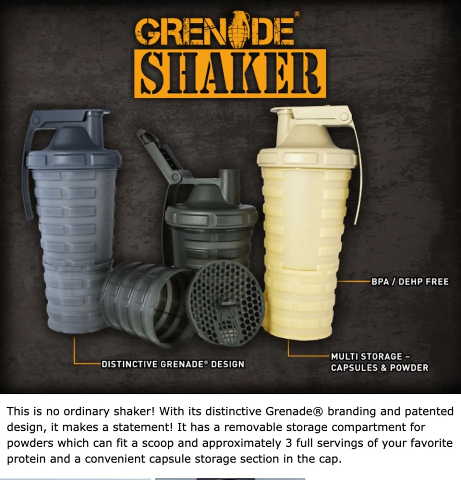 Grenade Shaker (20 oz Black)
