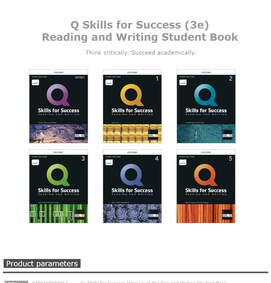 Edition]　Skills　and　[3rd　Practice　Q　with　Student　Online　Book　iQ　Success　Writing　Reading　for　Lazada