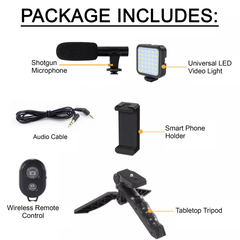 Movo IVlogger Vlogging Kit For IPhone - Lightning Compatible Video Vlog Kit - Accessories