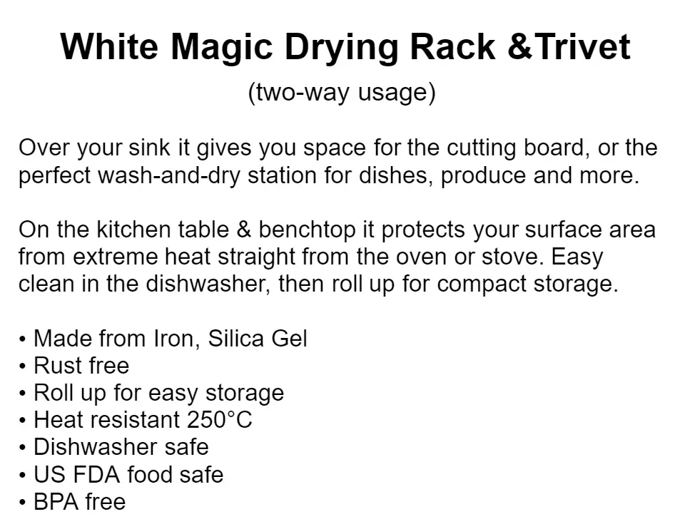 White Magic Drying Rack & Trivet Grey