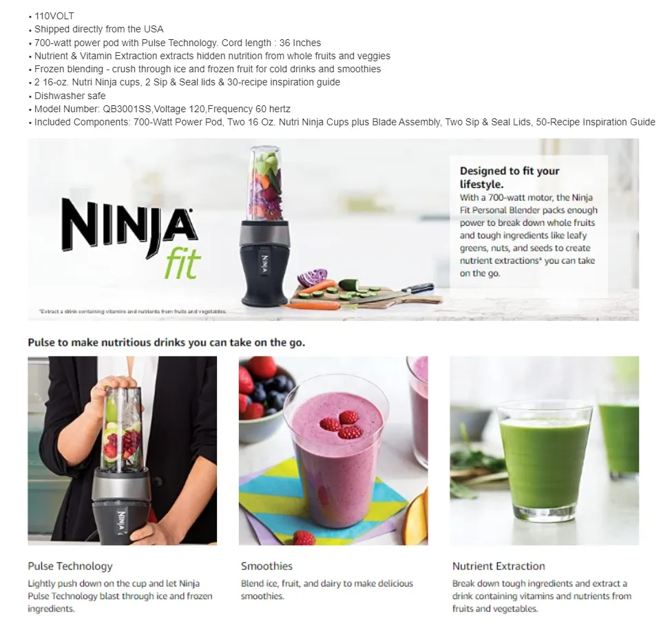 Ninja Nutri-Ninja Fit Personal Blender - Dazey's Supply