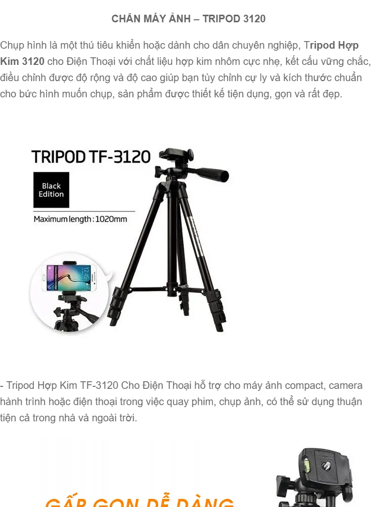 Giá đỡ điện thoại: Với giá đỡ điện thoại, bạn có thể thoải mái trình chiếu ảnh và video một cách thoải mái mà không phải lo lắng về tình trạng di chuyển hay lắc lư khi đang quay. Với thế mạnh tương thích với các loại điện thoại khác nhau, giá đỡ này sẽ giúp bạn tạo nên những trải nghiệm thú vị khi xem ảnh và video.