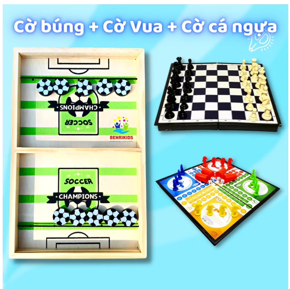 Combo 3 Bộ Cờ Board Game Vui Nhộn Cờ Búng Bóng Đá, Cờ Vua Nam Châm, Cờ Cá  Ngựa Dành Cho Mọi Lứa Tuổi, Đồ Chơi Trẻ Em Benrikids | Lazada.Vn