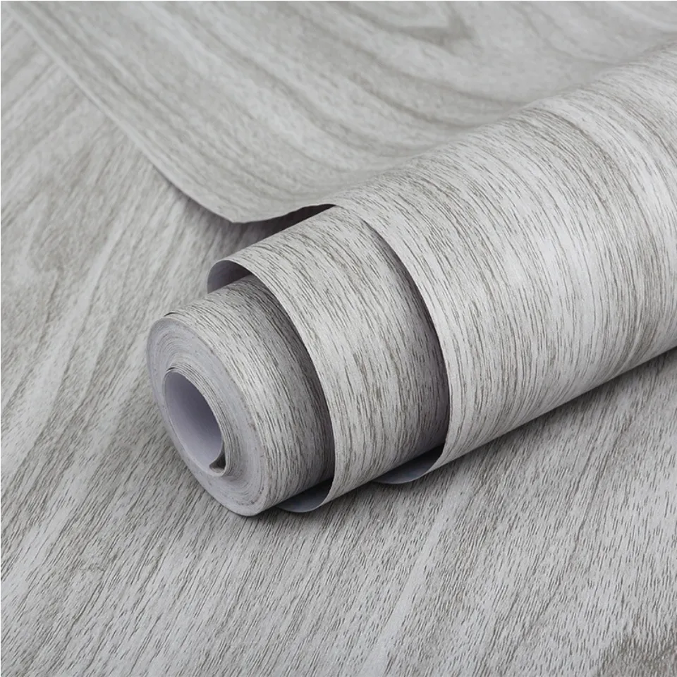 Walldecor1 Gray Wood Grain Contact Paper Self Adhesive Shelf Liner