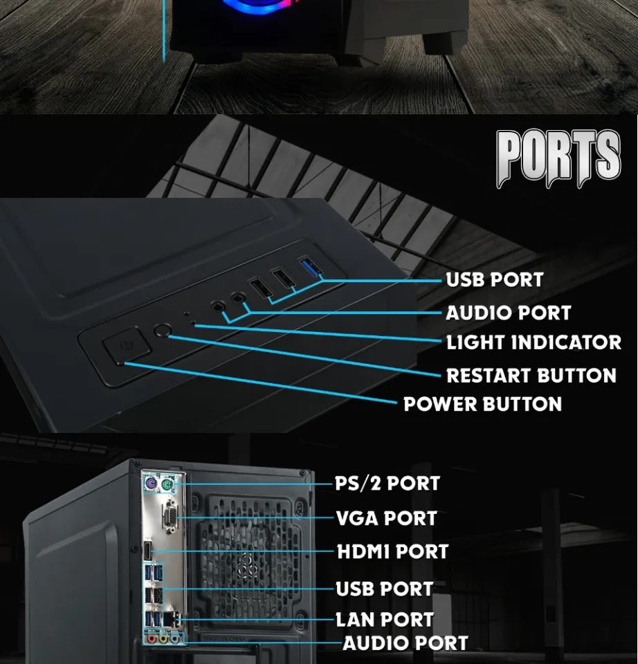 Pc Gamer Completo G-Fire Htg-777 AMD Ryzen 5 Pro 4650G 8Gb (Radeon Graphics  2Gb) SSD 120GB 300W/Monitor 18