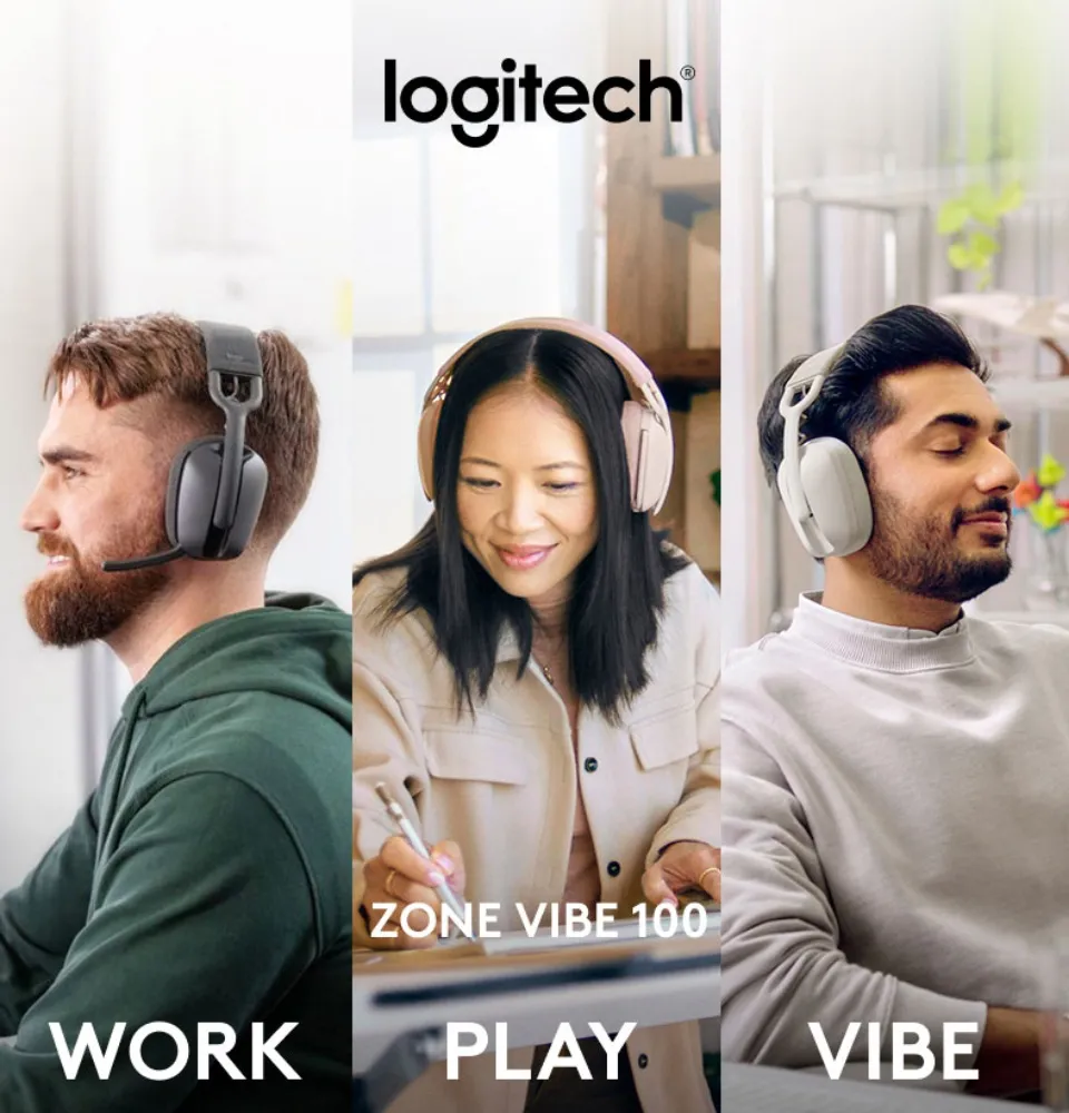 Logitech Zone Vibe 125 Wireless Over-the-Ear Headphones, 56% OFF
