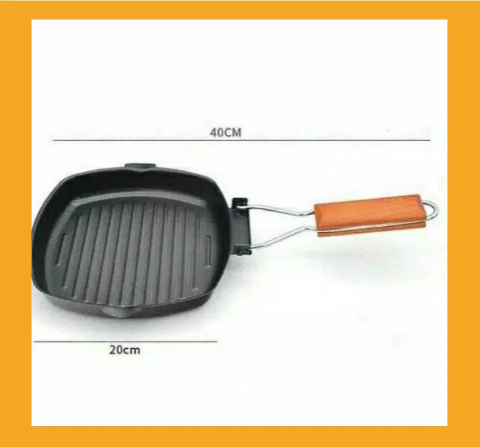 Grill Pan,4 Size Portable Nonstick Frying Pan for Steak, Fish and BBQ, 3.5  Mm Forged Deep Square Griddle Pan with Easy Grease Draining, Filter,  Folding Handle Induction Skillets
