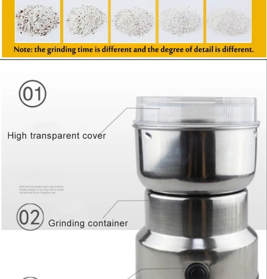 220V 150W 300ML Electric Coffee Bean Grinder DIY Stainless Steel