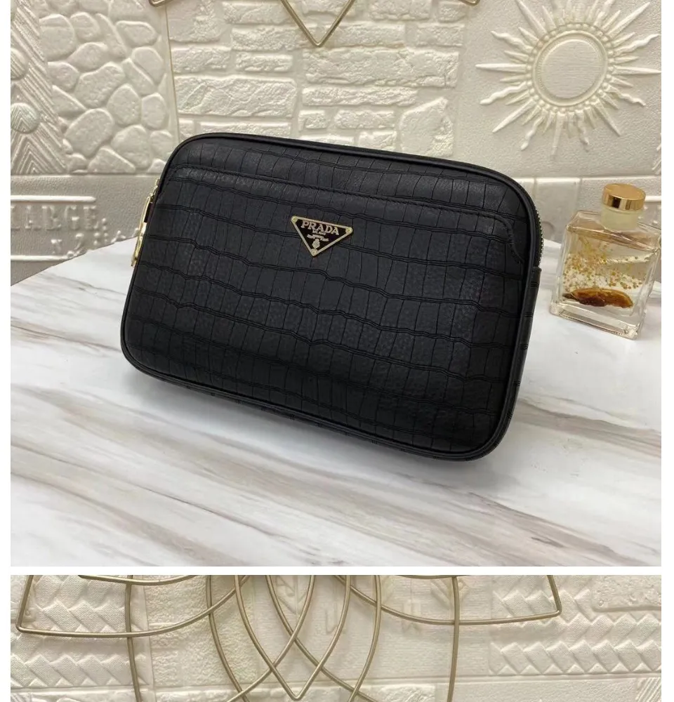 Túi Cầm Tay Nam Thời Trang Prada, Clutch Nam Cầm Tay Khóa Số Cao Cấp VPR02  | Hàng Hiệu Siêu Cấp 