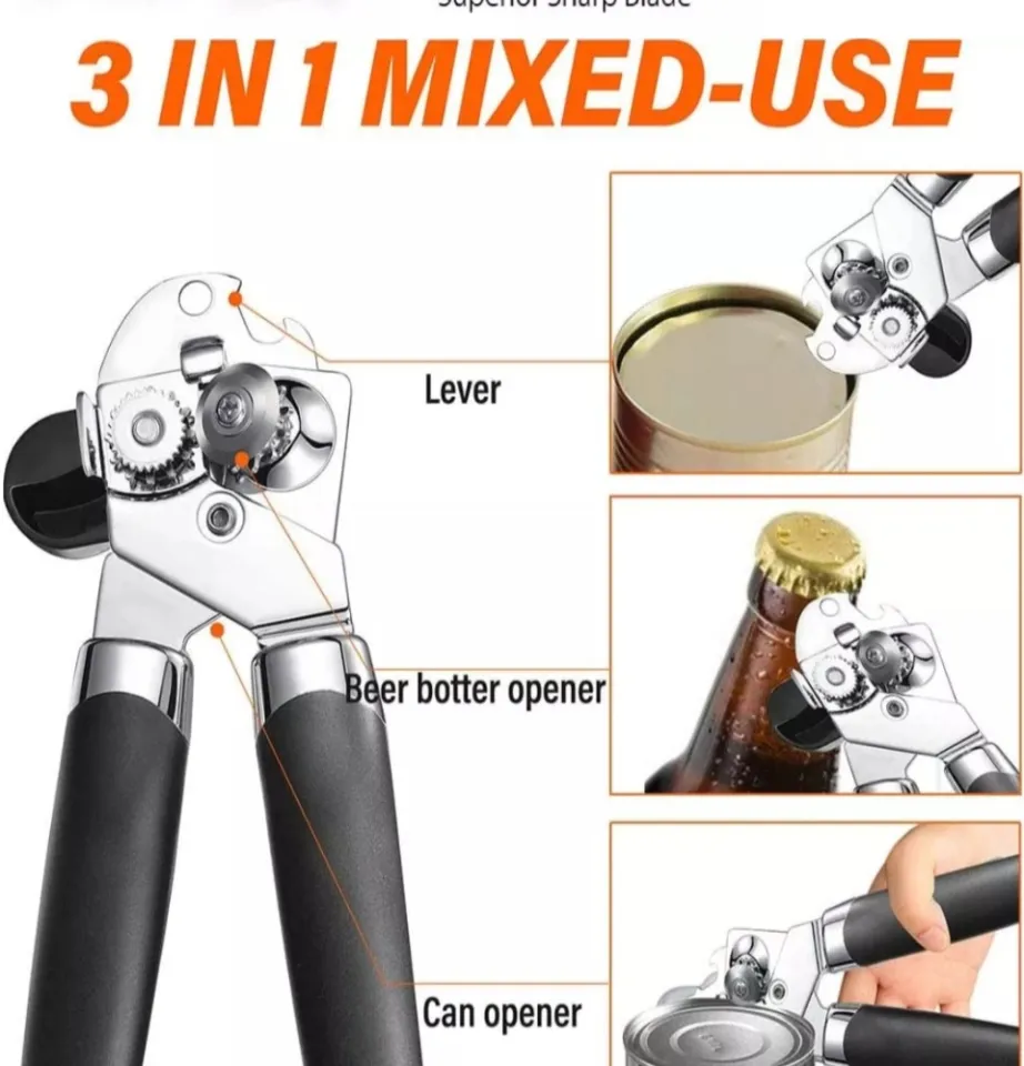 1 pc Stainless steel Can Opener Heavy Duty Professional Tin Can Opener  Kitchen Craft Multifunction Can