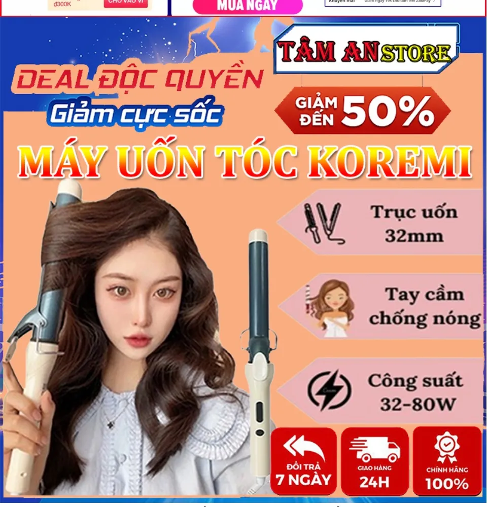 Chọn máy uốn tóc xoăn Hàn Quốc chất lượng cao sẽ giúp bạn có được kiểu tóc xoăn hoàn hảo mà không cần phải đến salon. Với đầu xoắn độc đáo, máy uốn tóc của chúng tôi sẽ giúp bạn có được những kiểu tóc xoăn tối ưu nhất. Hãy xem hình ảnh liên quan để tìm hiểu thêm về sản phẩm.