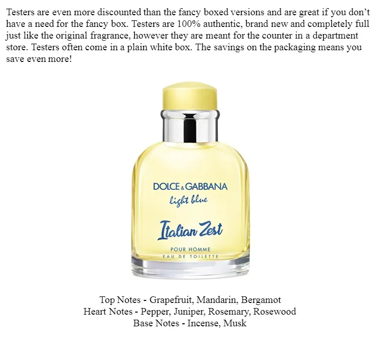 D&g light 2024 blue zest