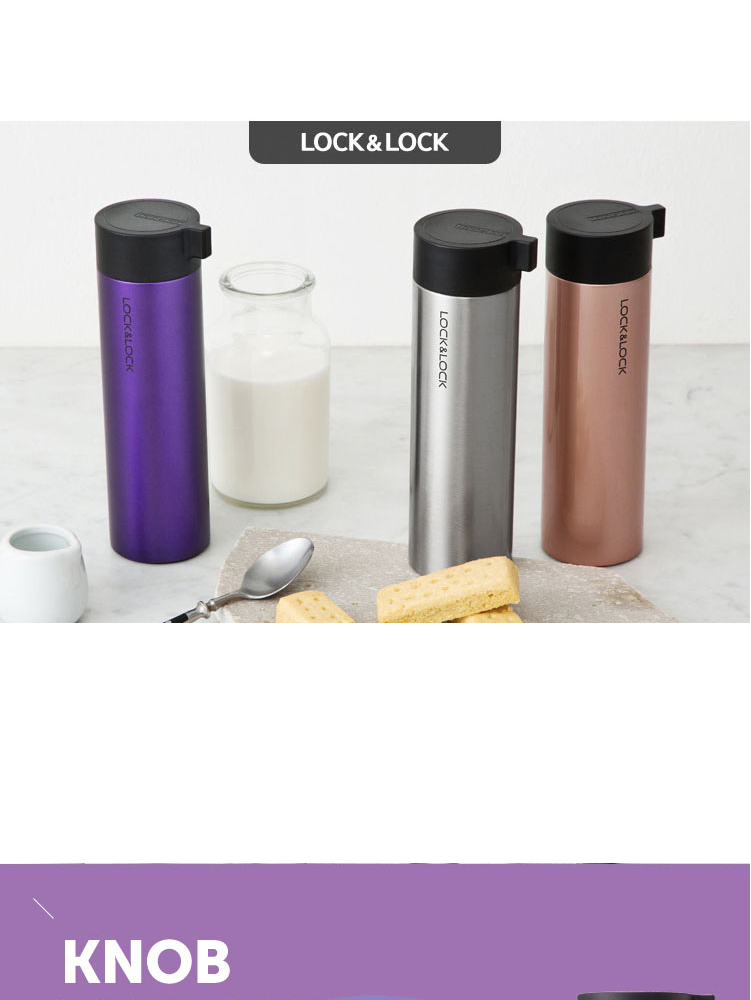 LOCK & LOCK Knob Tumbler 400ml Stainless Steel Thermos Container LHC4121 