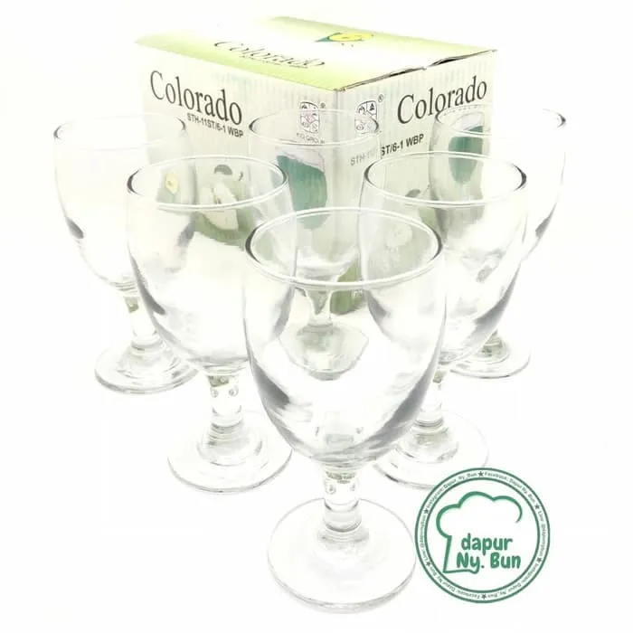 Jual Gelas Wine Colorado STH11 Kedaung Gelas Anggur Beling KIG 6 PCS