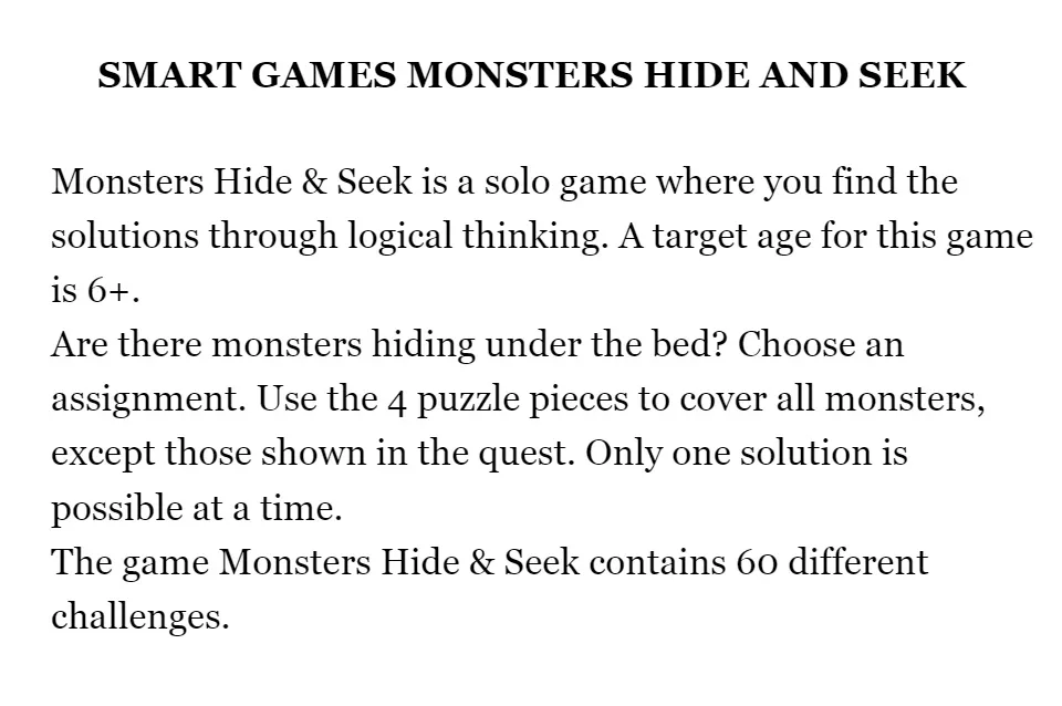 Monsters Hide & Seek - SmartGames