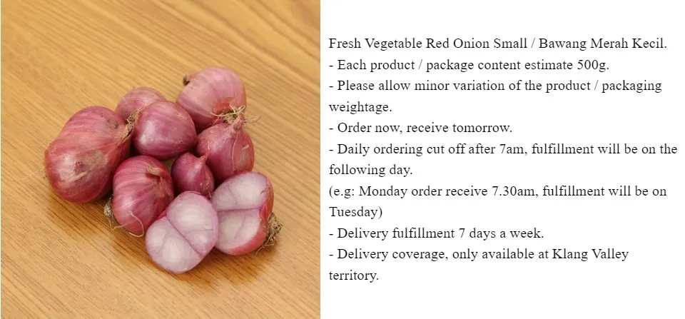 Fresh Vegetable Red Onion Small / Bawang Merah Kecil 500g | Lazada