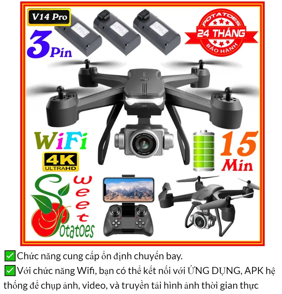 Flycam drone mini camera 4K giá rẻ: Với flycam drone mini camera 4K giá rẻ, bạn có thể quay lại không gian xung quanh một cách tuyệt vời và đầy đủ chi tiết. Công nghệ tiên tiến giúp cho máy ảnh có thể bay trên cao một cách ổn định, thu được những cảnh quay chân thật với chất lượng 4K sắc nét. Giá thành phải chăng củ flycam drone mini camera 4K sẽ giúp bạn tiết kiệm một khoản tiền đáng kể.