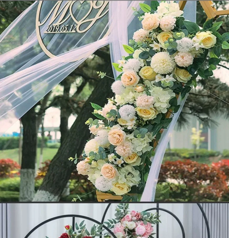 Bó hoa lụa trang trí cổng hoa cưới 50cm, hoa giả đẹp trang trí sân ...