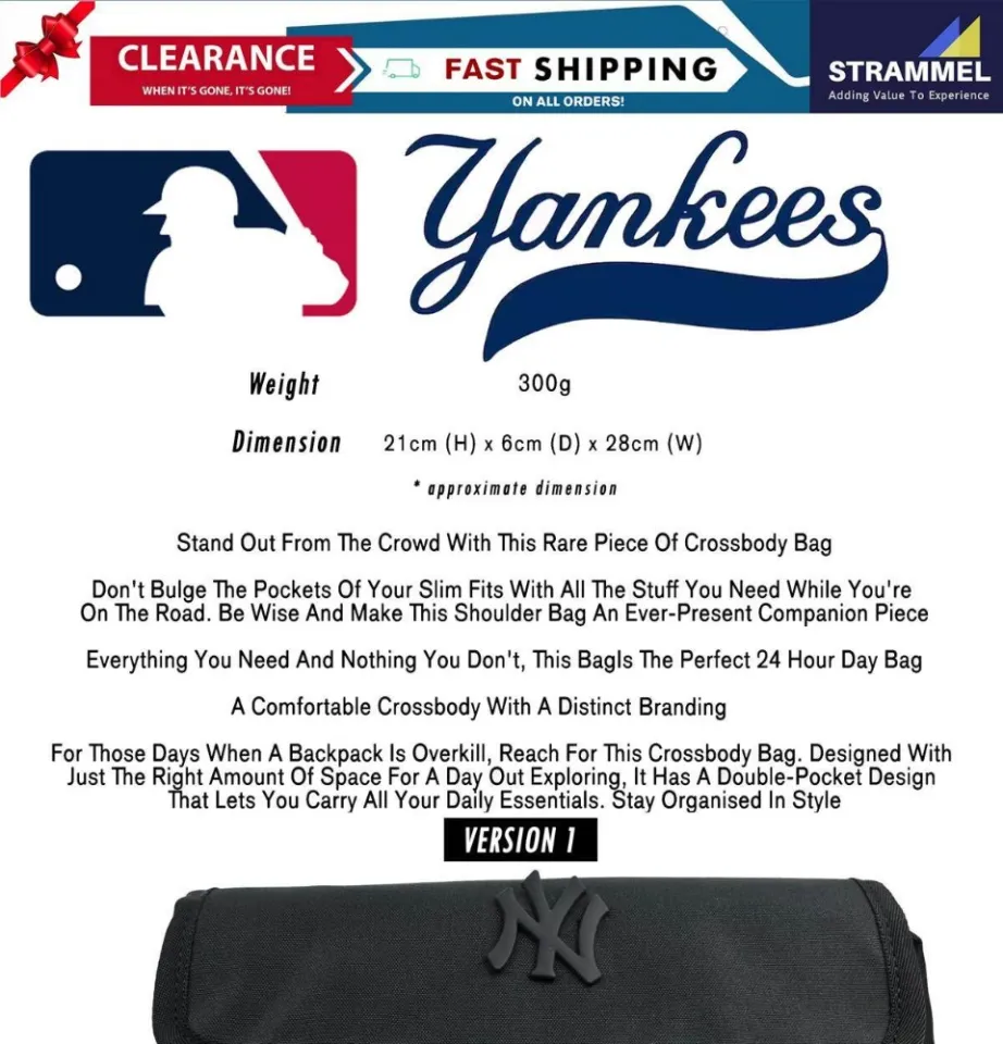 100% Authentic] New York Yankees Crossbody Shoulder Messenger Bag Black For  Travel Casual School College Office [Ready Stock]