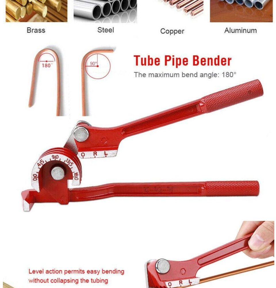 IBOSAD 3 in 1Manual pipe bender metal copper tubing bender 1/4 5/16 3/8 180 degree Copper tube aluminum tube tubing bender Plumbing Tools Hand Tool 
