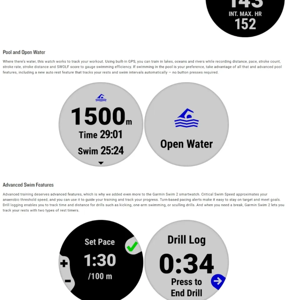 Garmin swim store drill log