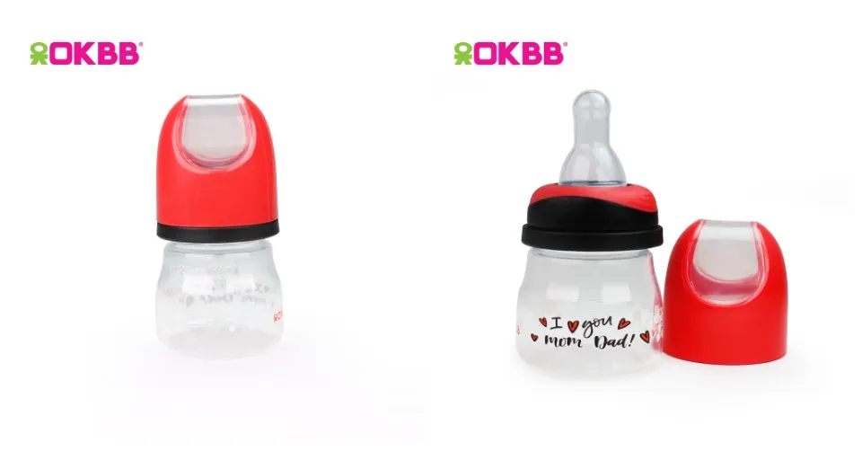 OKBB Twin Pack Baby Feeding Bottle Standard Neck Teats Feeding