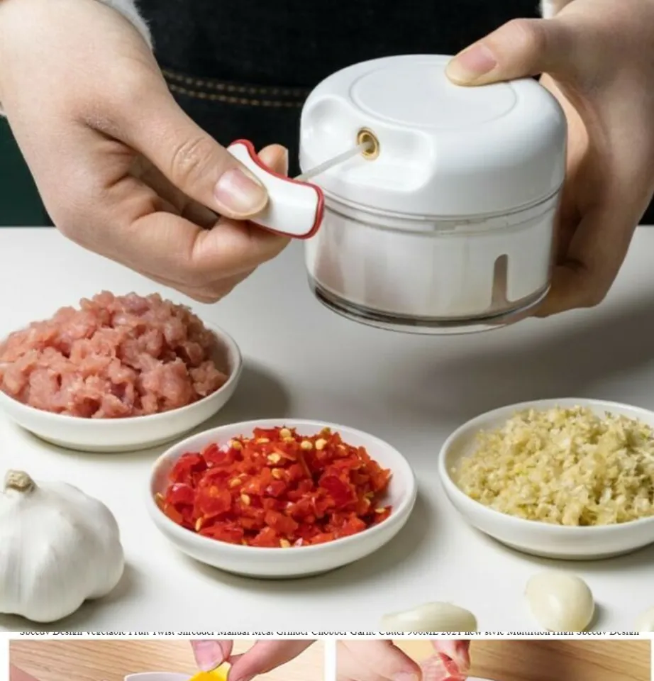 Mini 170ML kid food Chopper Cutter Vegetable Fruit Twist Shredder Manual  Meat Grinder Chopper Garlic Cutter Garlic masher