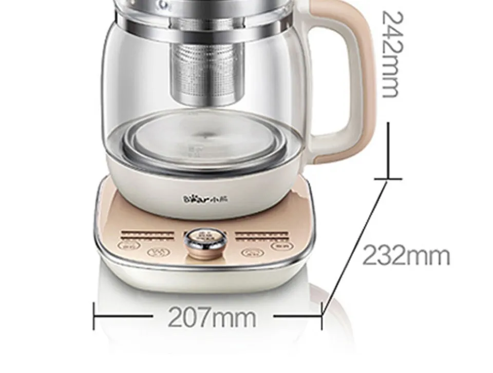 Bear Electric Health Kettle multi-function Kettle Tea Office 20 press  function, 1.5L (YSH-A15W6) 