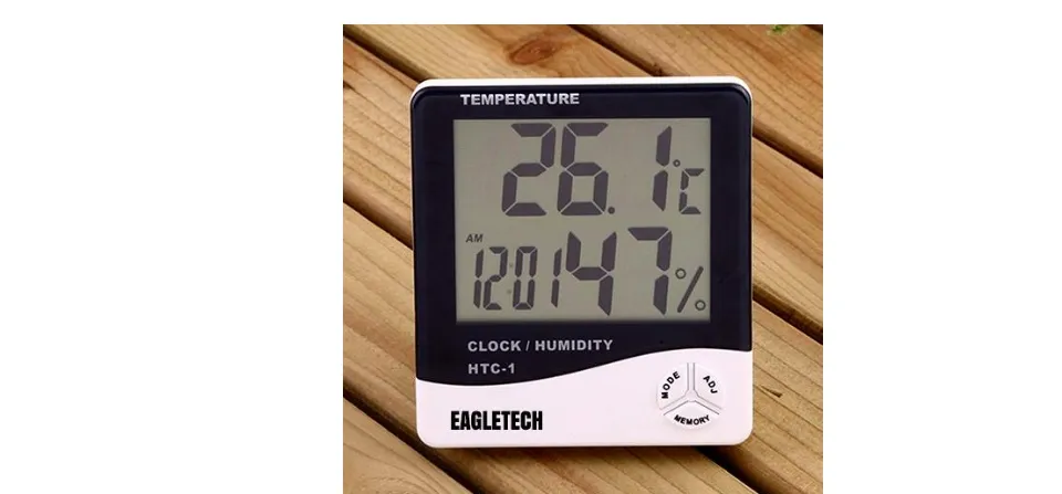 Eagletech HTC-1 Digital LCD Temperature Humidity Meter Clock