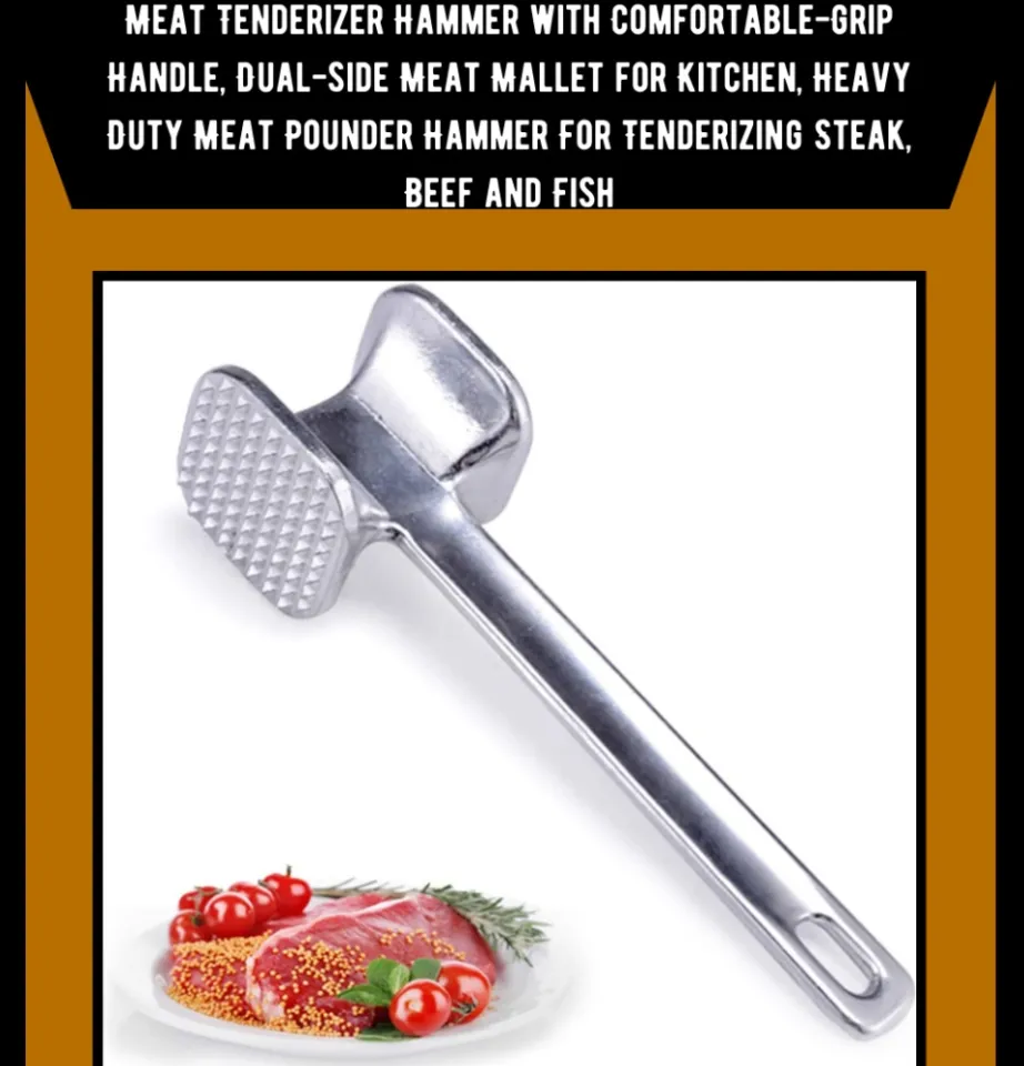 KITEXPERT Meat Tenderizer Hammer with Comfortable-Grip Handle, Dual-side  Mallet for Kitchen, Heavy Duty Pounder For Tenderizing Steak, Beef and Fish