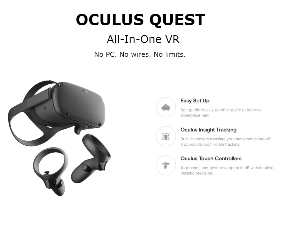  Oculus Quest All-in-one VR Gaming Headset – 64GB