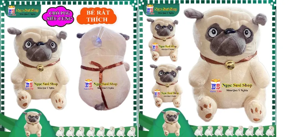 Con chó Pug là một giống chó dễ thương và đáng yêu. Gấu bông con chó Pug sẽ khiến bạn cảm thấy thích thú và vui vẻ. Hãy xem bức tranh dưới để khám phá một thế giới đáng yêu của những chú chó Pug.