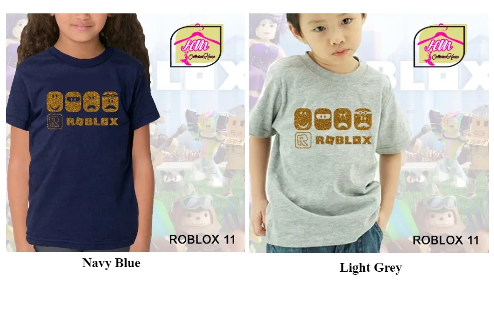 Roblox Kids tee/Girl Boy Clothing/Glitter kids T-shirt/Black/Grey/Fashion/Budak  baju/Unisex/Gamer Tee/Roblox T-shirt for kids(Ready Stock)