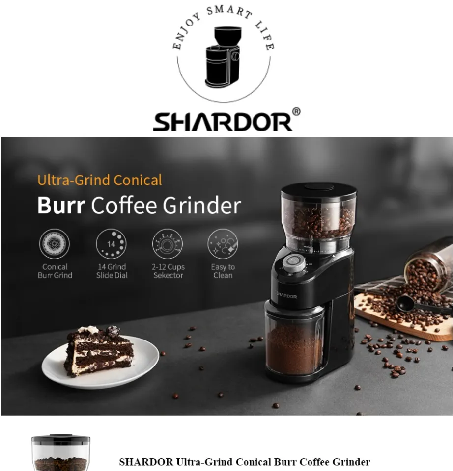 SHARDOR Electric Coffee Grinder Mill with Stainless Steel Blades,  1.4oz/40g, Small Coffee Bean Grinder, Black
