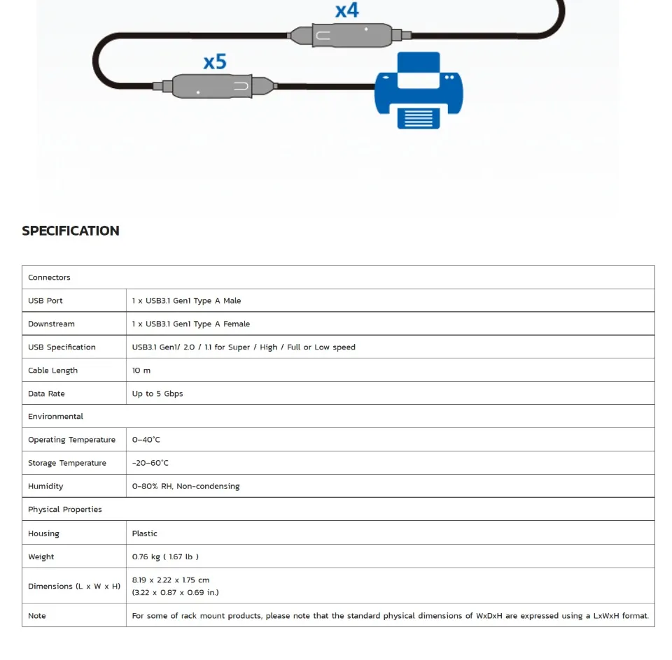 USB3.1 Gen1 Extender 10m USB Extension Cable อุปกรณ์ขยายสัญญาณ USB