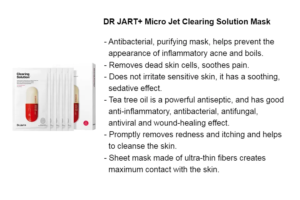 BEWARE OF FAKESDr Jart+ Clearing Solution Mask 5pcs / 1 box | Blemish  Control and Evens Skintone | Lazada