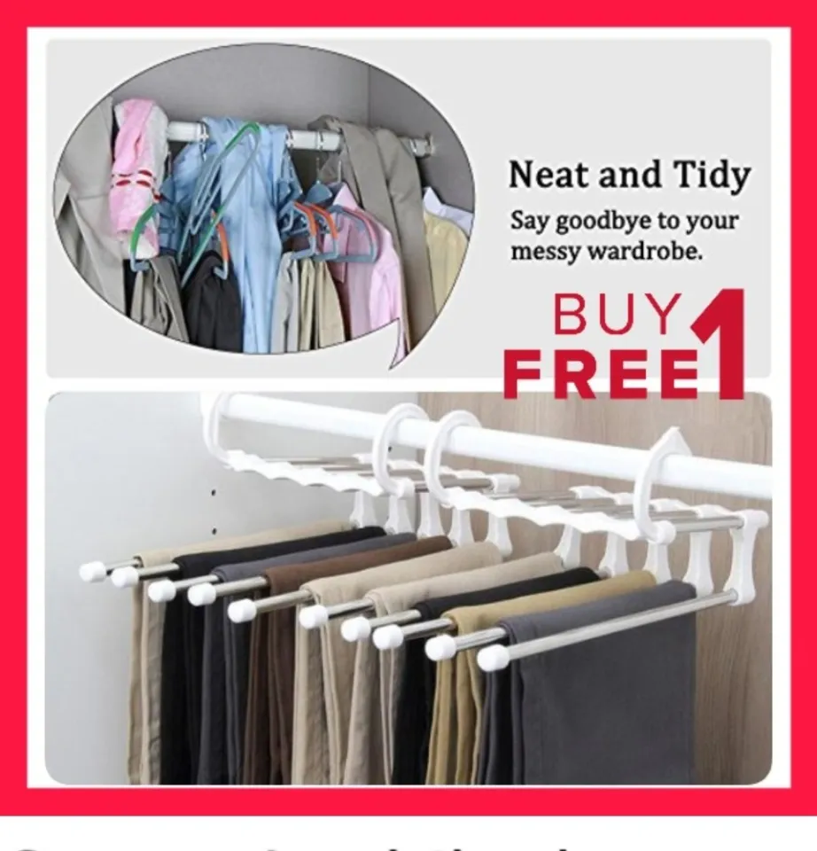 Closet Space Saving Hangers - Sturdy Metal Collapsible Multiple