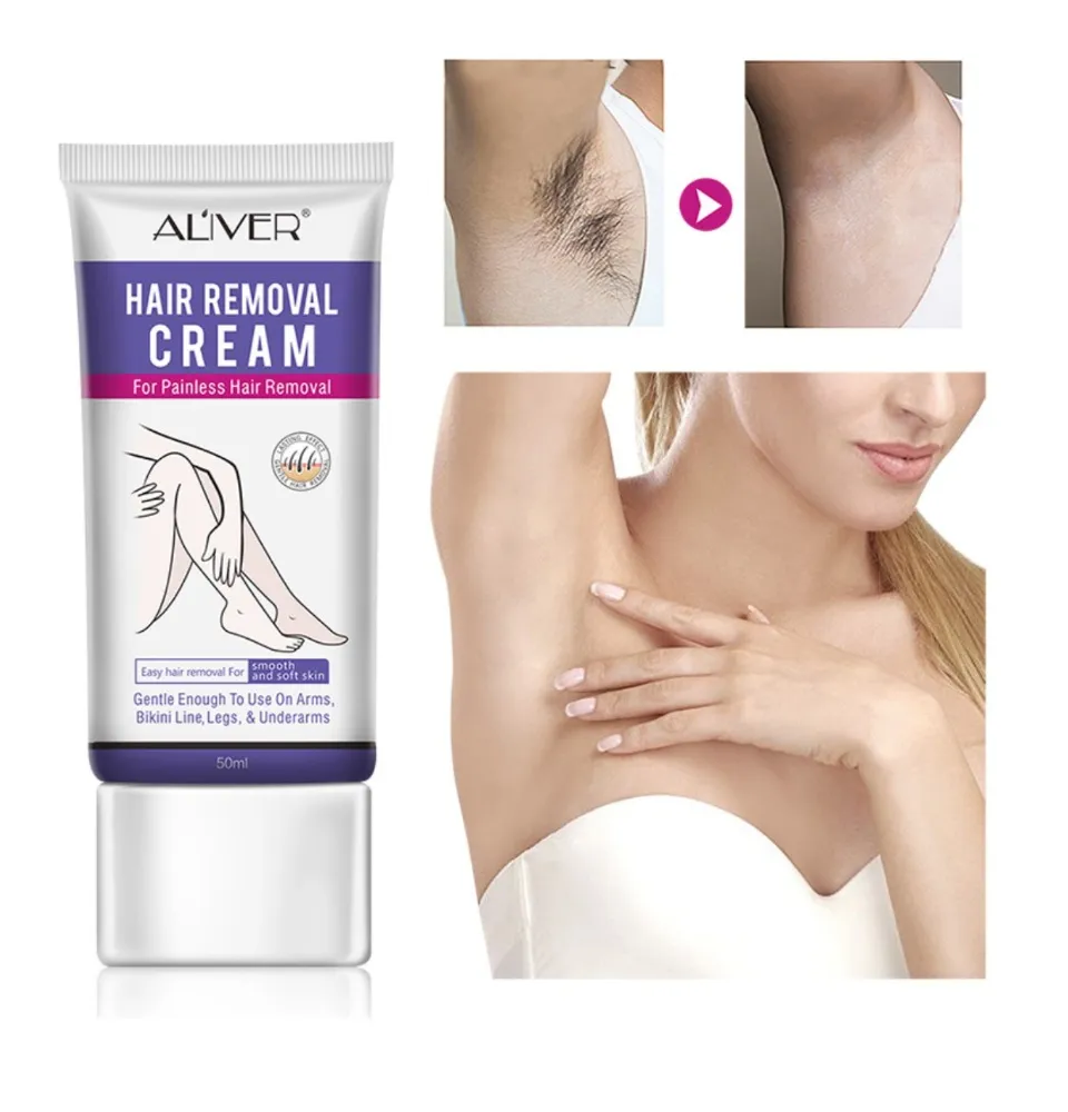 Aliver Hair Removal Cream for Women Depilatory Cream Natural Painless  Permanent Thick Hair Removal Lotion Plastic Scraper Used for Arm Bikini  Line Legs and Underarm Smooth and Soft Skin 50ml | Lazada