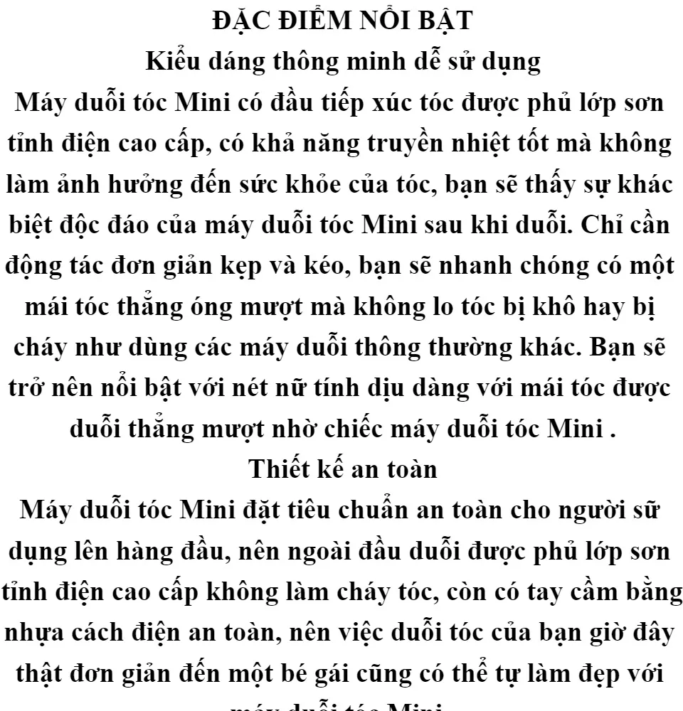 Máy duỗi tóc mini: Với chiếc máy duỗi tóc mini, bạn sẽ có thể tự tin tạo nên những kiểu tóc mềm mượt, tươi trẻ và tinh tế chỉ sau vài phút. Hãy xem hình ảnh liên quan để tìm hiểu thêm về sản phẩm này và cách sử dụng đầy hiệu quả nhé!