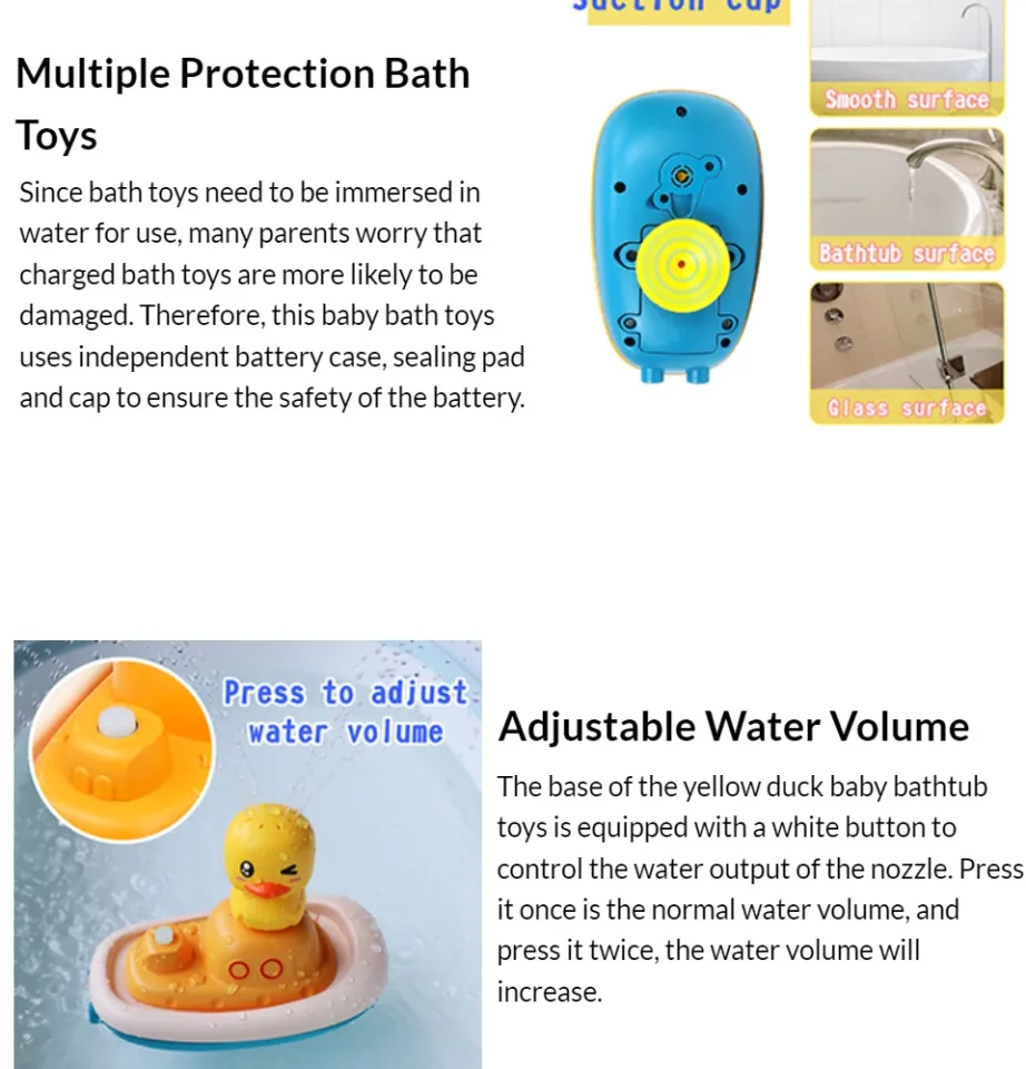 Bath Toys For Toddlers 1-3 Baby Bathtub Toys Duck Water Toys Toddler Bath  Toys For Kids Ages 4-8 Bathtub Shower Head With 3 Different Spraying Duck  Fo