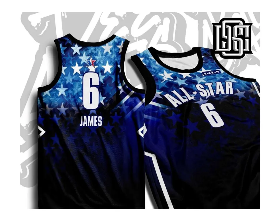 ALL STARS 04 FREE CUSTOMIZE NAME AND NUMBER ONLY BASKETBALL JERSEY full  sublimation high quality fabrics