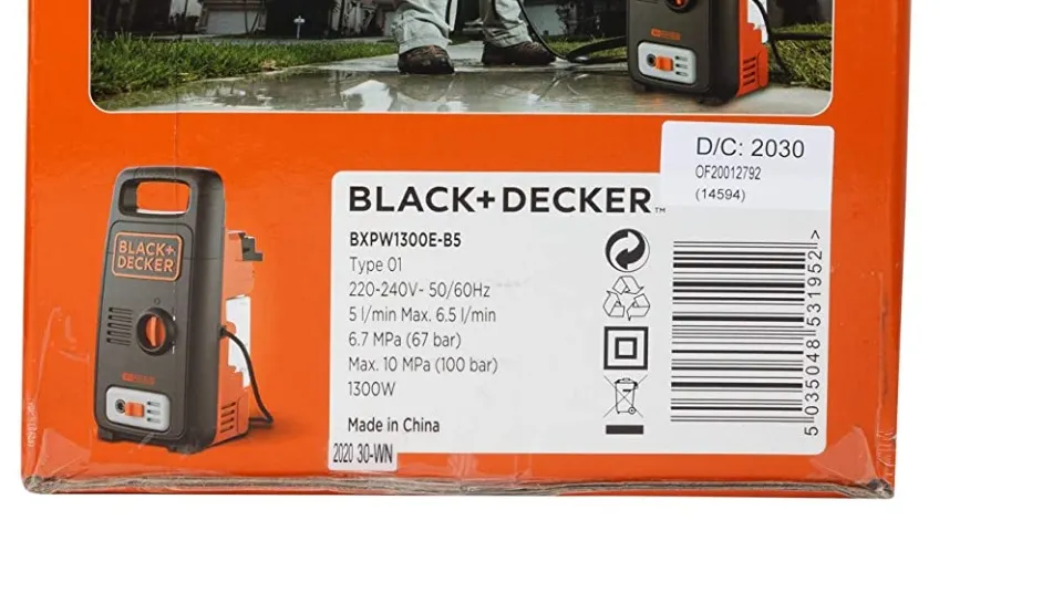 Black and Decker PW1300TD-B5 Pressure Washer 220 240 Volts
