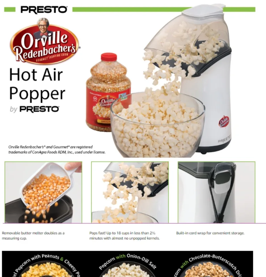 Presto 04821 orville redenbacher's store hot air popper