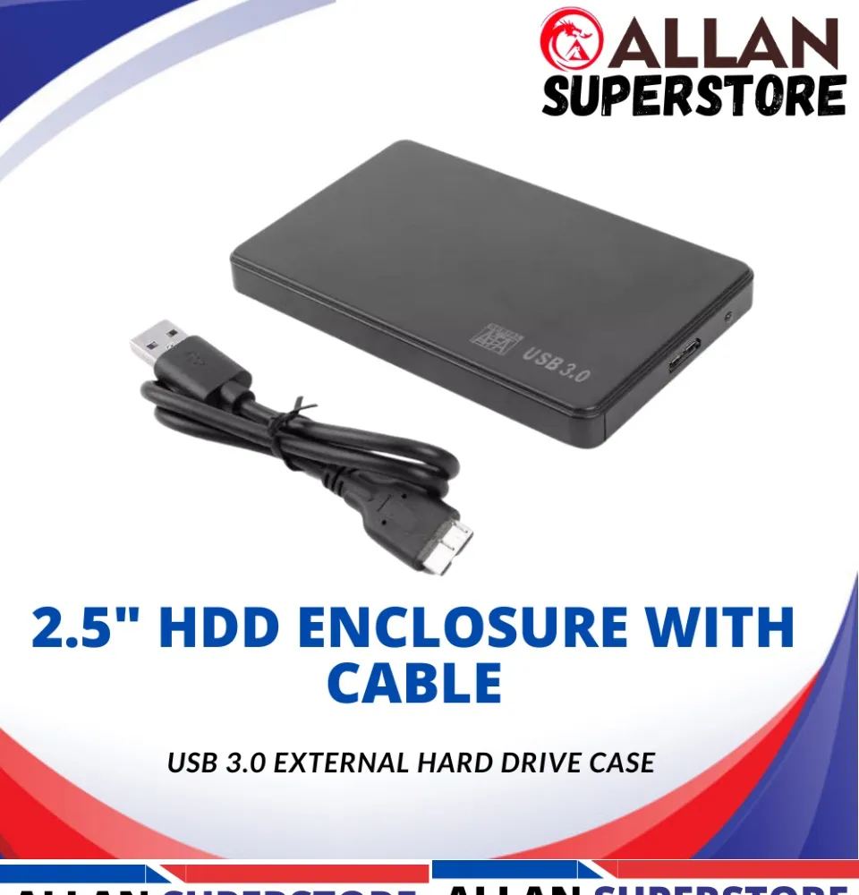 Superstore High Quality HDD Enclosure External Case | USB 3.0 5Gbps 4TB HDD SSD | External Hard Disk Drive Box (Black) | Lazada PH