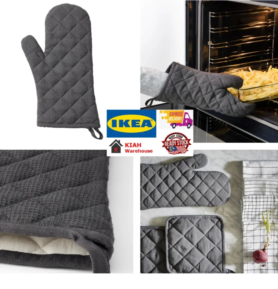 RINNIG Oven mitt, gray - IKEA