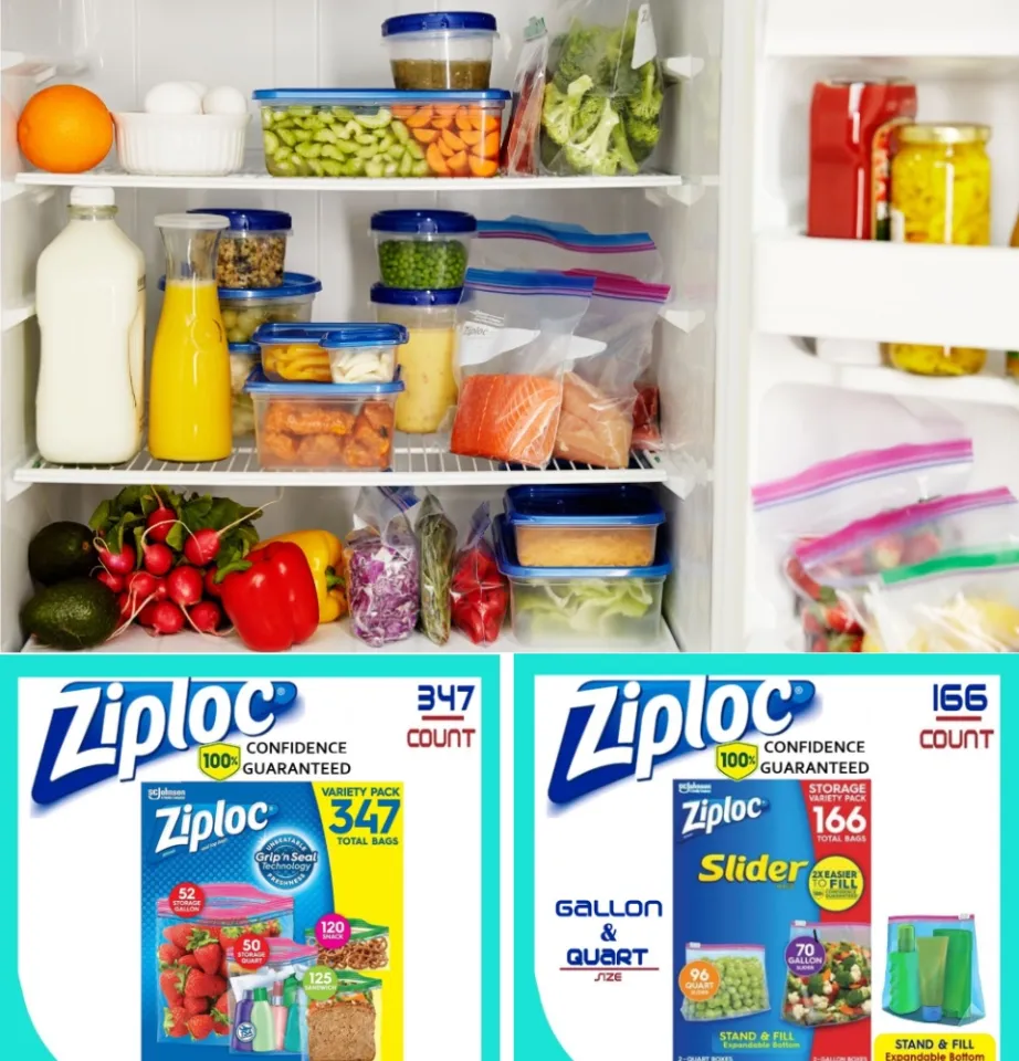 Ziploc Gallon, Quart, Sandwich, and Snack Storage Bags - Variety Pack - 347