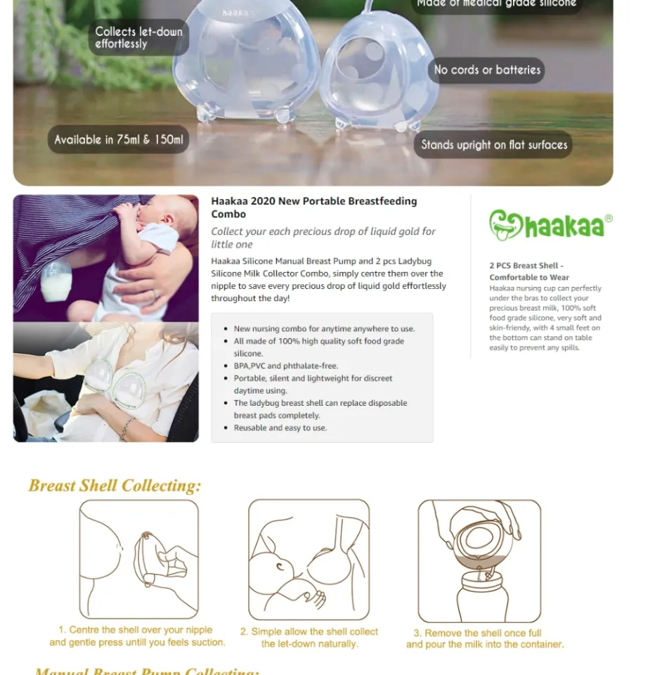 Haakaa Manual Breast Pump for Breastfeeding Easy and Portable Pump - 4oz